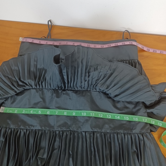 Alexis Women Corsini Ruffle Mini Dress SZ M Square Neck Plisse Cascading Tiered - Picture 11 of 12